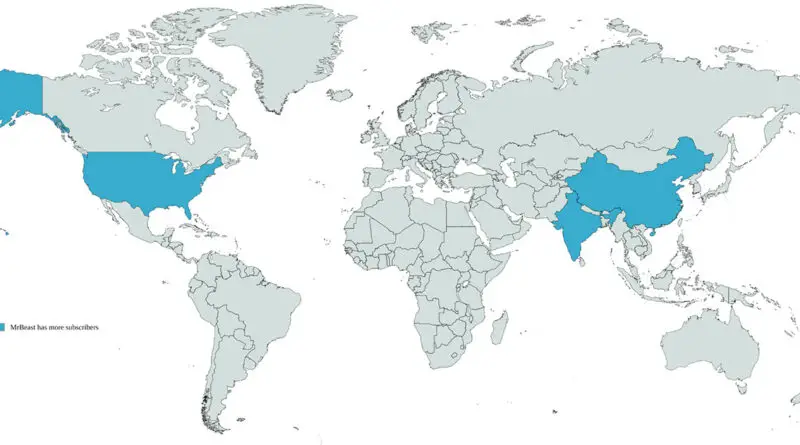 Mr Beast Subscribers mapped