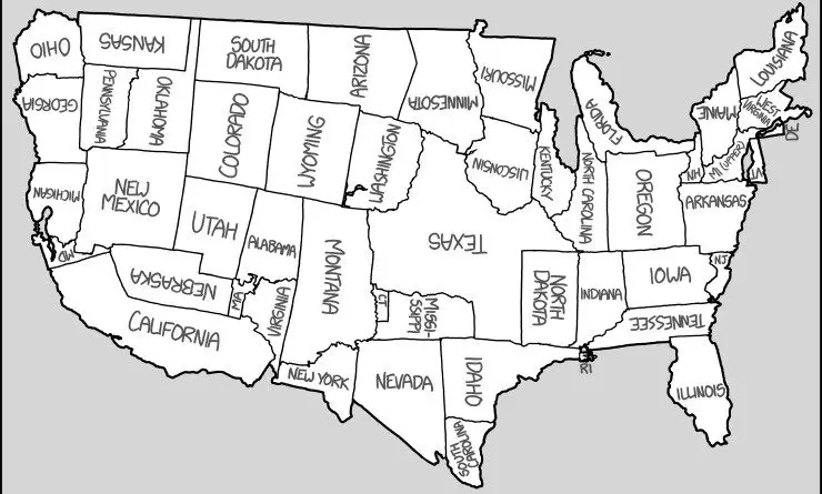 Comic map: United states