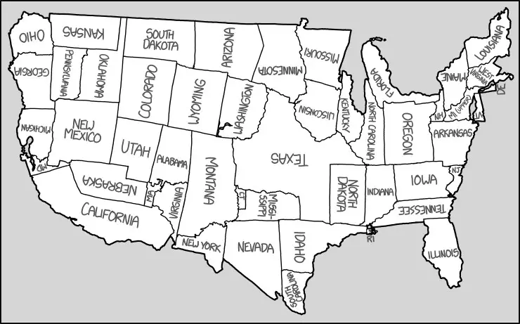 Comic map: United states