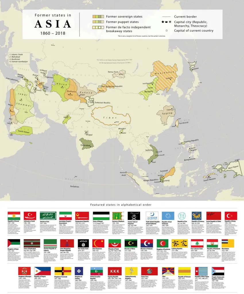 Former states in Asia (1860 - 2018) - Vivid Maps