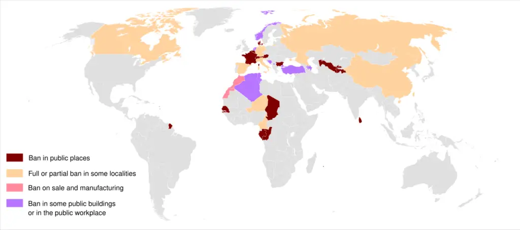 World map: Where is banned burka?