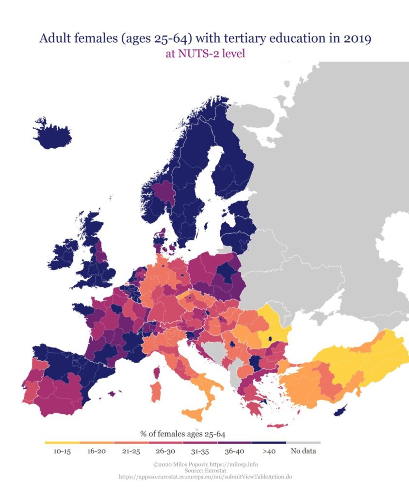Adult females tertiary education