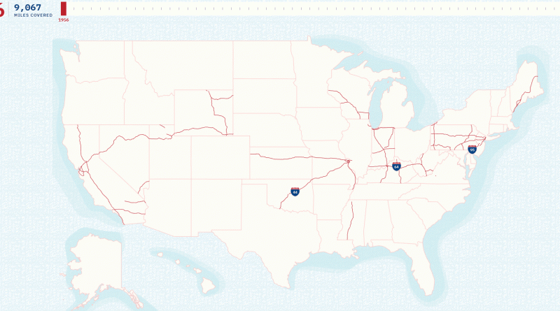 The Growth of the US Interstate Highway System