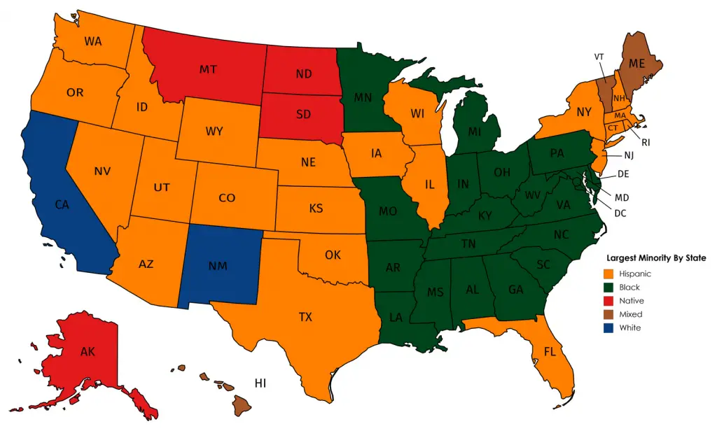 Largest Minority by U.S. State - Vivid Maps