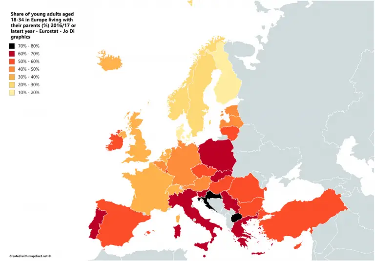 Who still lives at home with their parents in Europe? - Vivid Maps