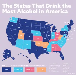 Alcohol consumption in the United States - Vivid Maps