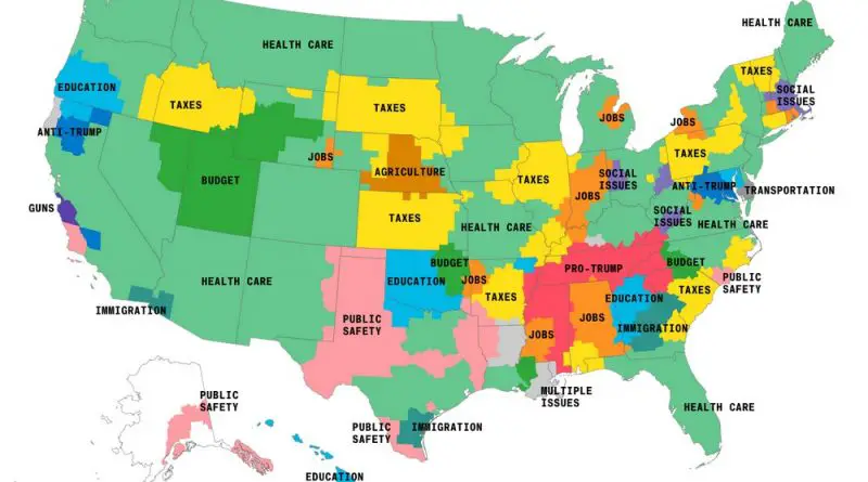 Topics of political ads by region