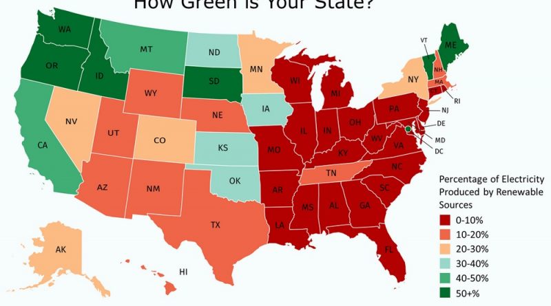 Greenest U.S. state