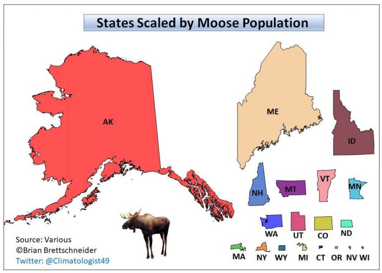 Moose population in North America mapped Vivid Maps
