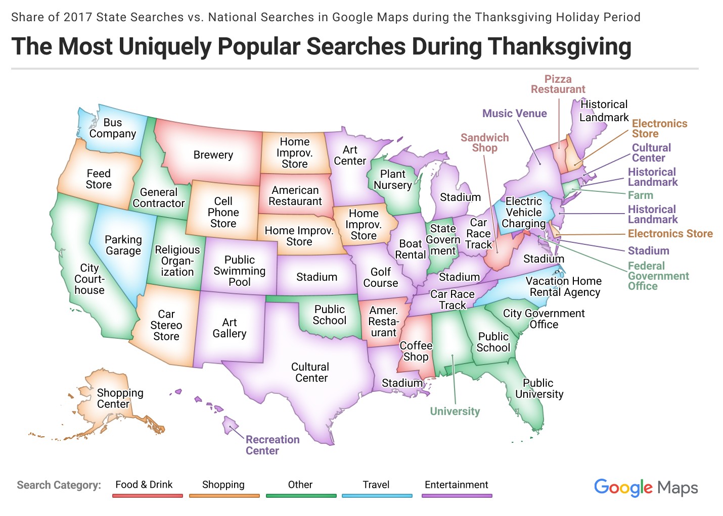 The Most Uniquely Popular Search In Each U.S. State During ...