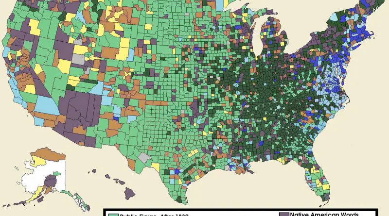 U.S. county etymology map