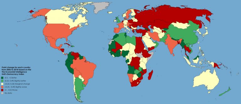 Democracy Index 2018 - Vivid Maps