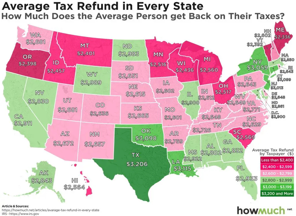 average-tax-refund-in-every-u-s-state-vivid-maps