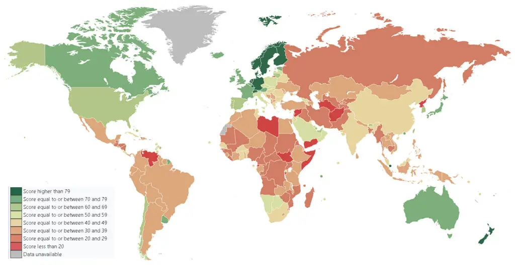 Corruption Perceptions Index - Vivid Maps