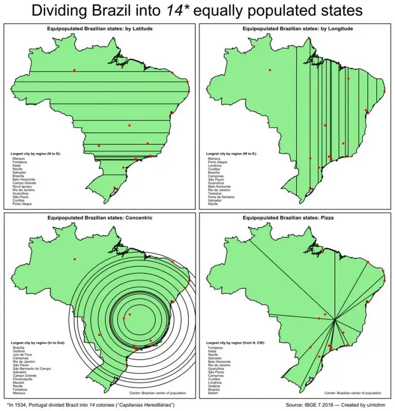 Continents And Countries Split Into Areas Of Equal Population - Vivid Maps