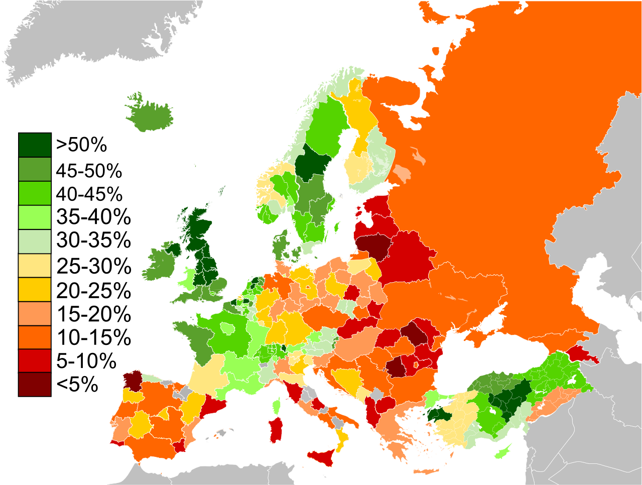 The Proportion Of People In Europe Reporting To Be Very Happy   Very2Bhappy 