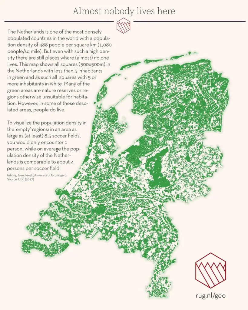 Netherlands: Almost nobody lives here.