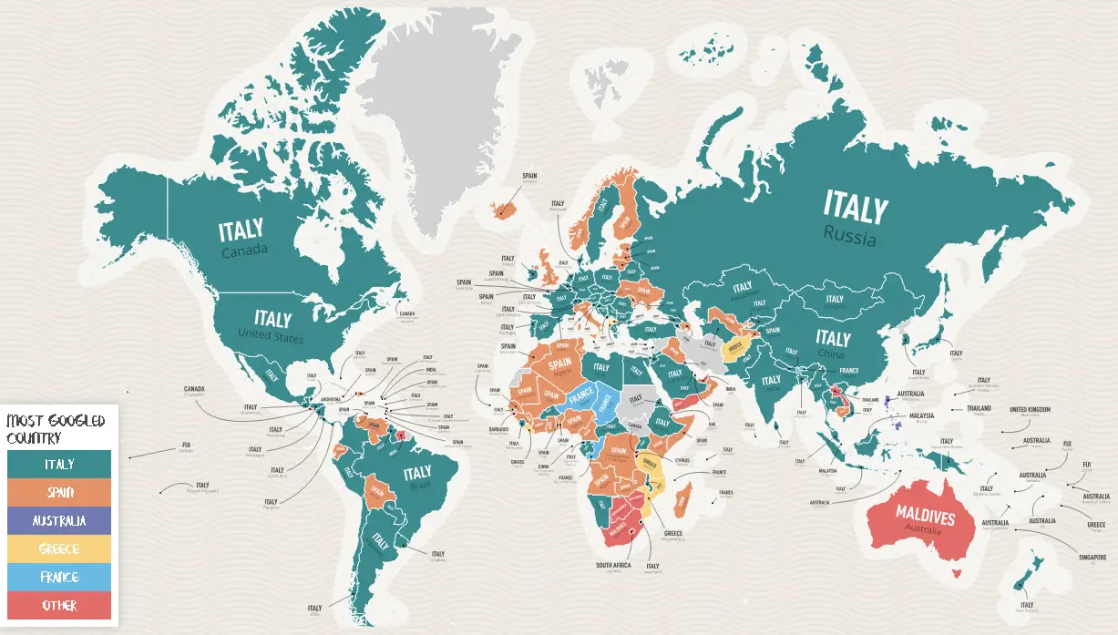 Where the world wants to go on holiday Vivid Maps