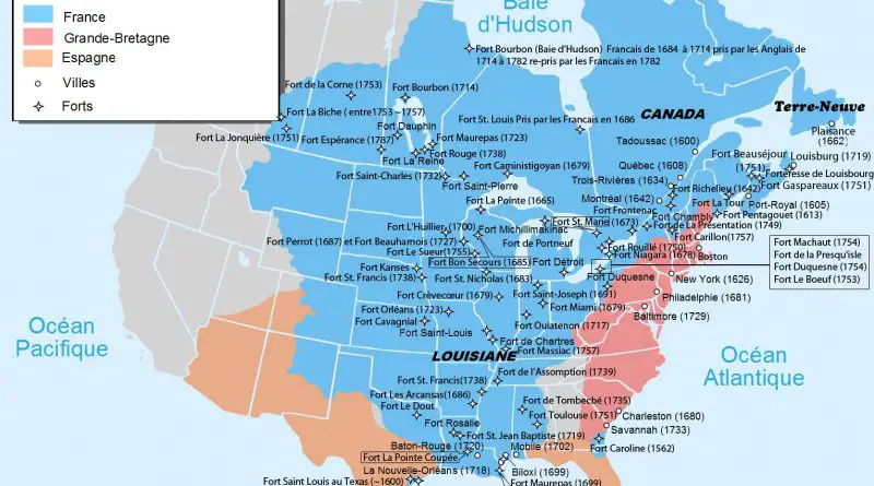 Territories having been at one time controlled by France during the period 1534 - 1803