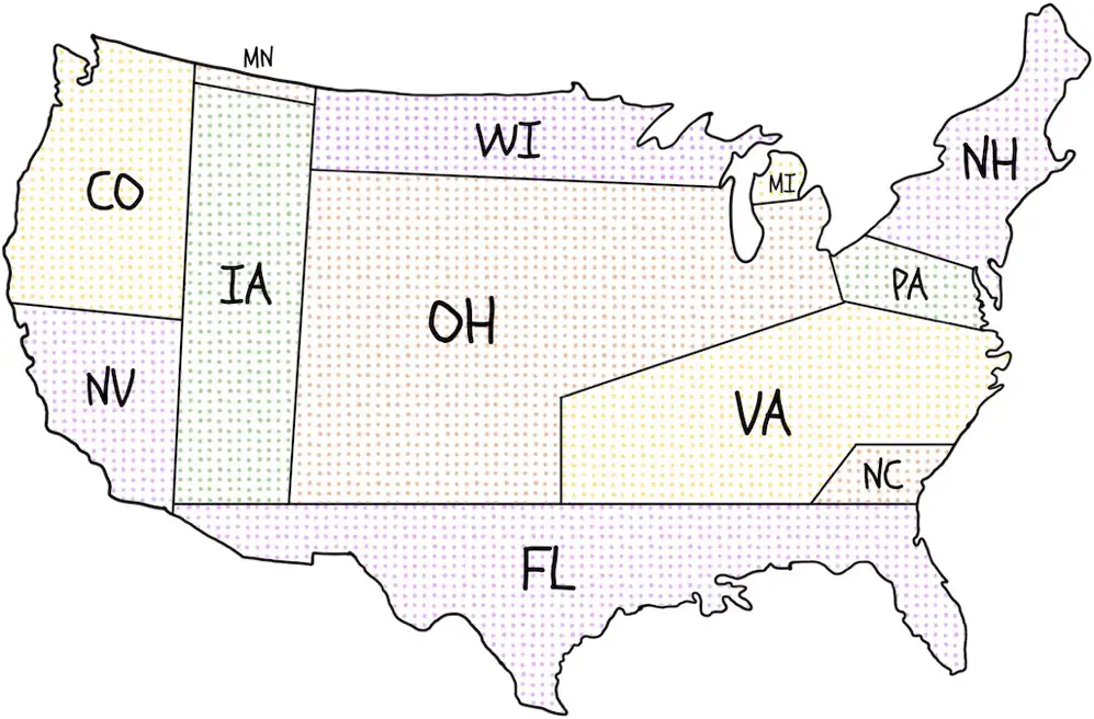 Where the presidential candidates did campaign events in 2012