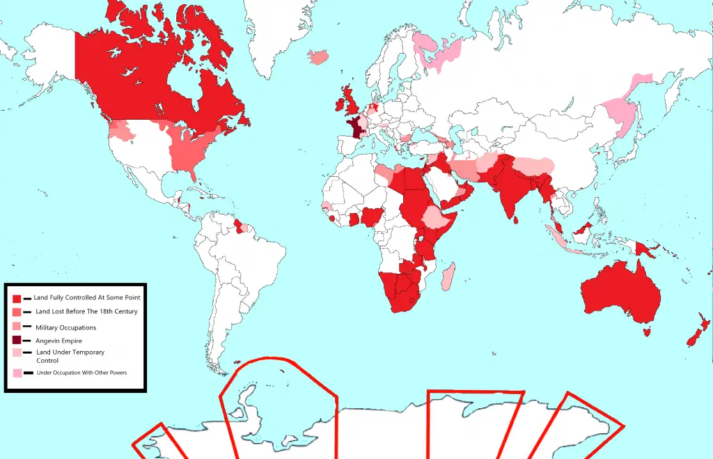 Maps showing how many years each territory was ruled by the country ...