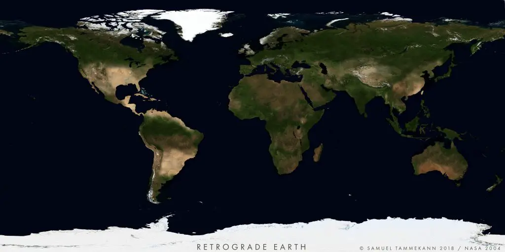 What Earth would look like if it rotated backward - Vivid Maps