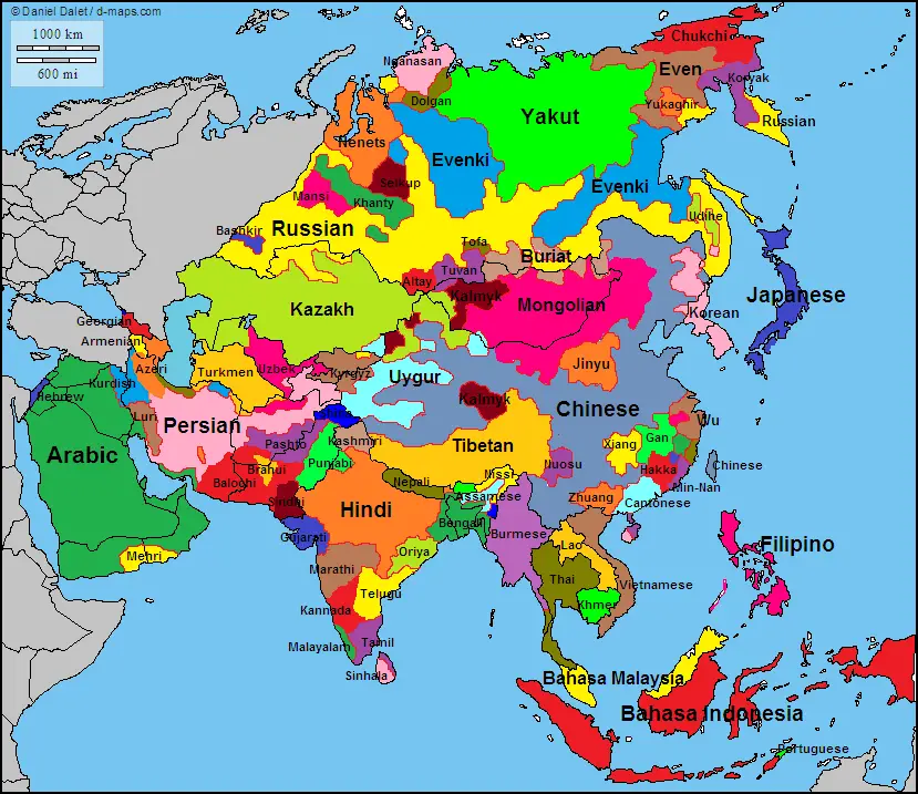 Languages Of Asia Vivid Maps