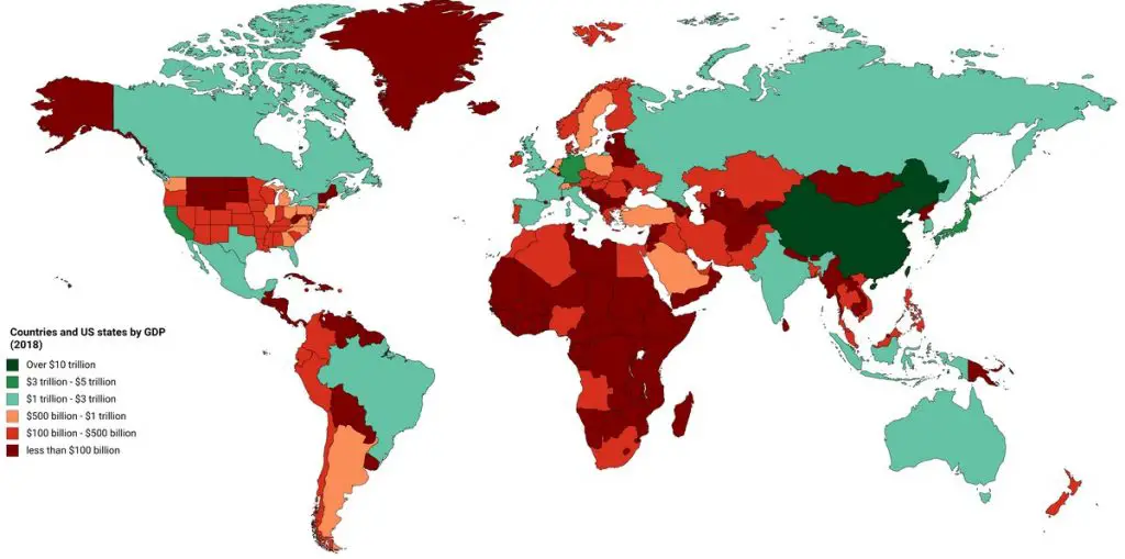 Countries and US states by GDP