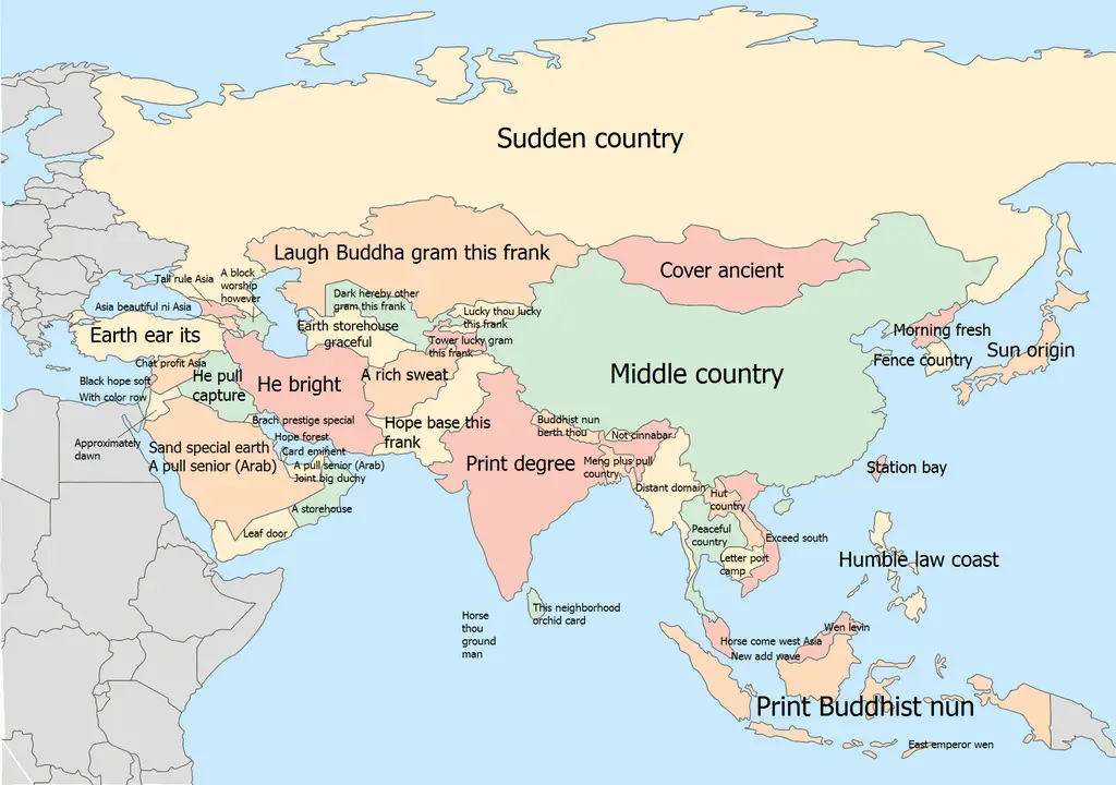 Literal Chinese Translations Of World Country Names Vivid Maps