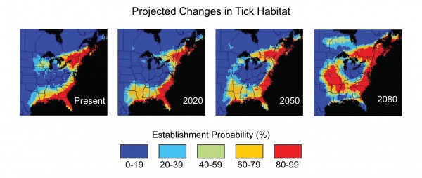 Projected changes in tick habitat