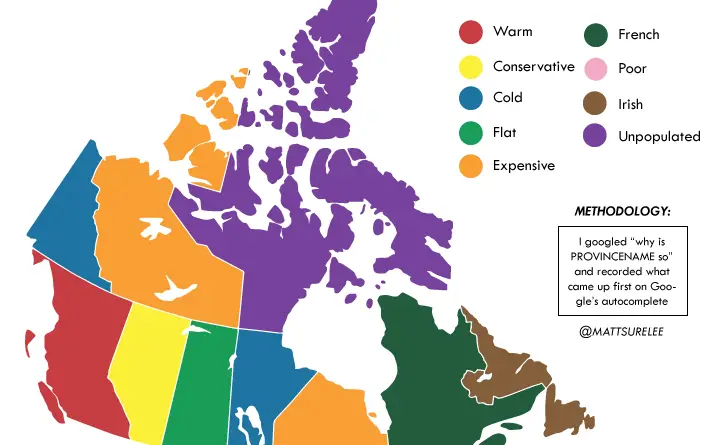 How Google autocomplete describes Canada