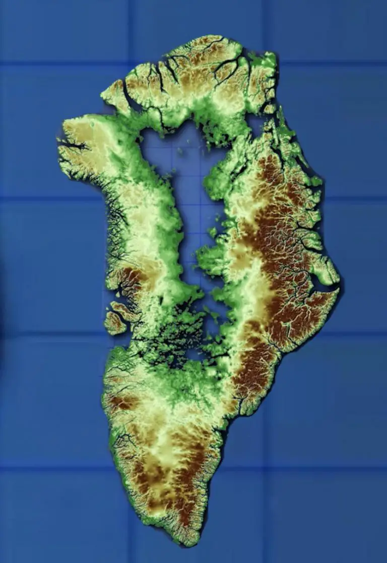 Topographic Map Of Greenland From Bedrock Elevation Data Vivid Maps   Greenland 768x1116 