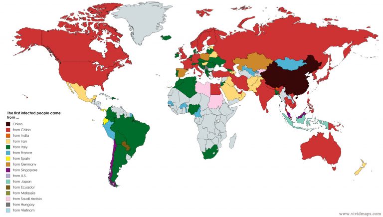 Coronavirus pandemic mapped - Vivid Maps