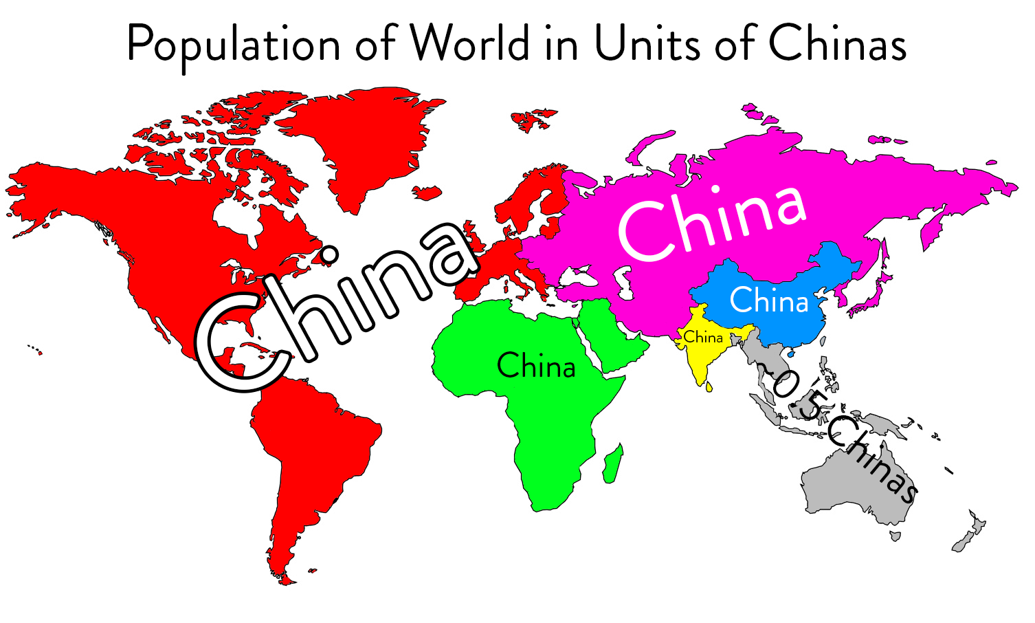 How Population of Different Countries Fit into China - Vivid Maps