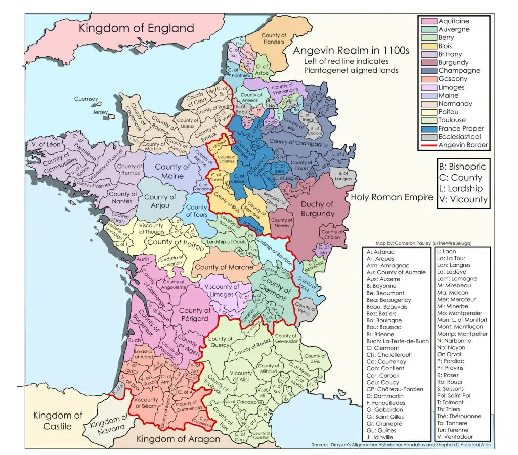 A Map of the Angevin Realm in the 12th Century