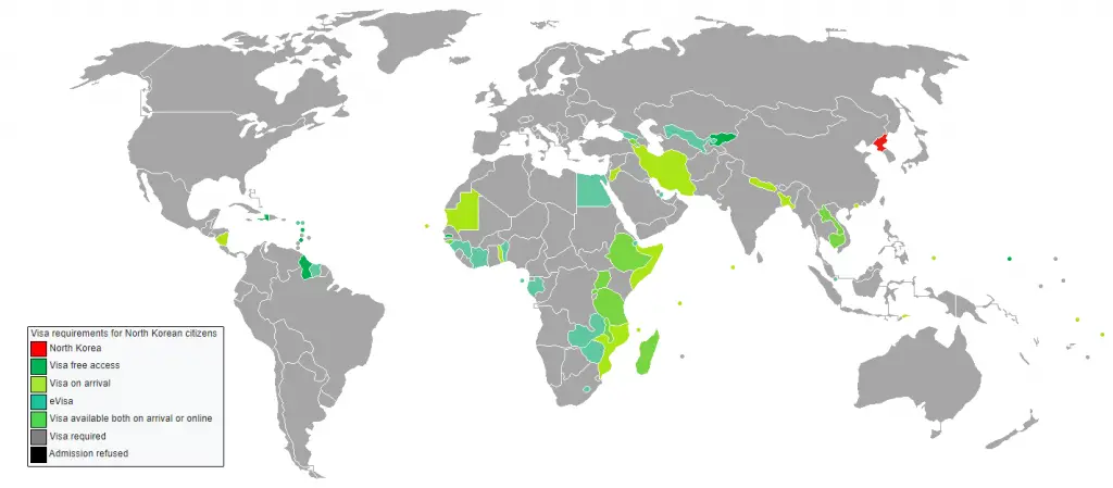 Visa requirements for citizens of  North Korea