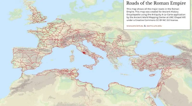 Road network of Roman Empire