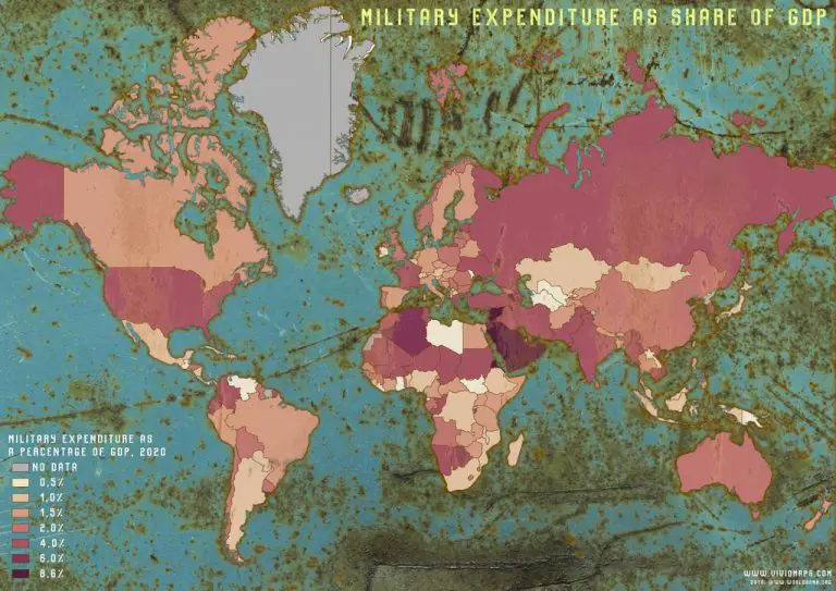 Maps of countries by military expenditure - Vivid Maps