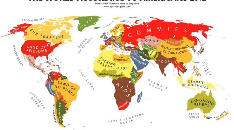 Map of world stereotypes