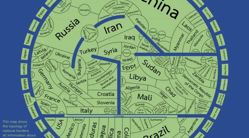 Topology map of the world