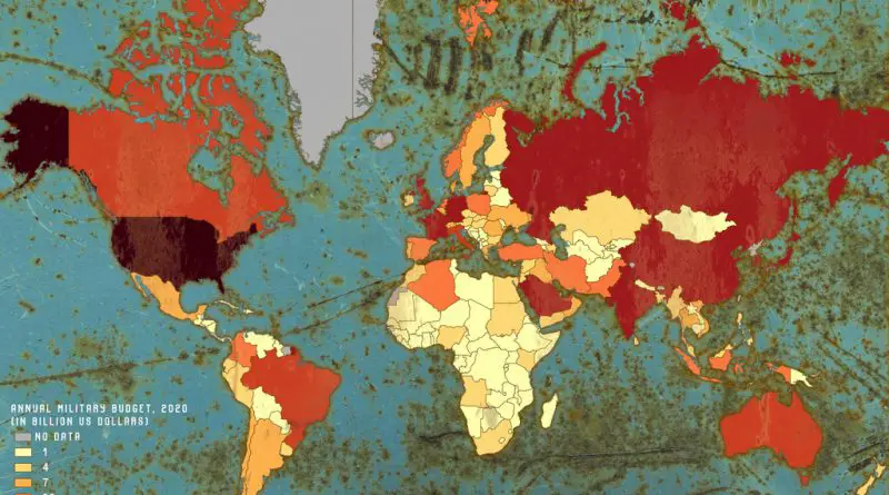 Map of the Biggest Military Budgets