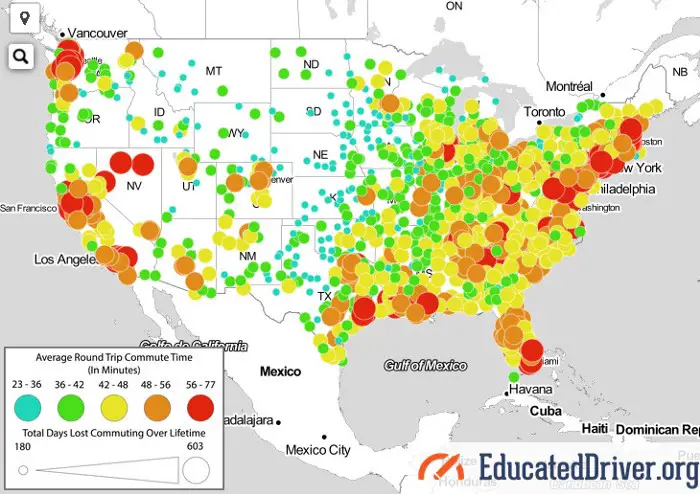 U.S. Commuters mapped - Vivid Maps