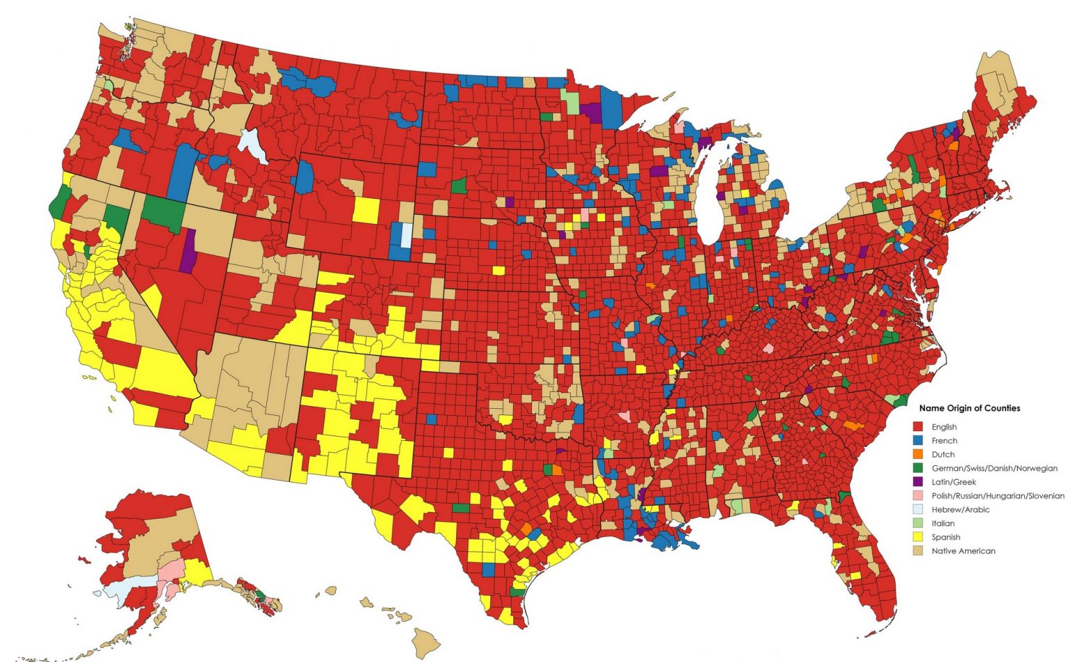 U.S. county etymology maps - Vivid Maps