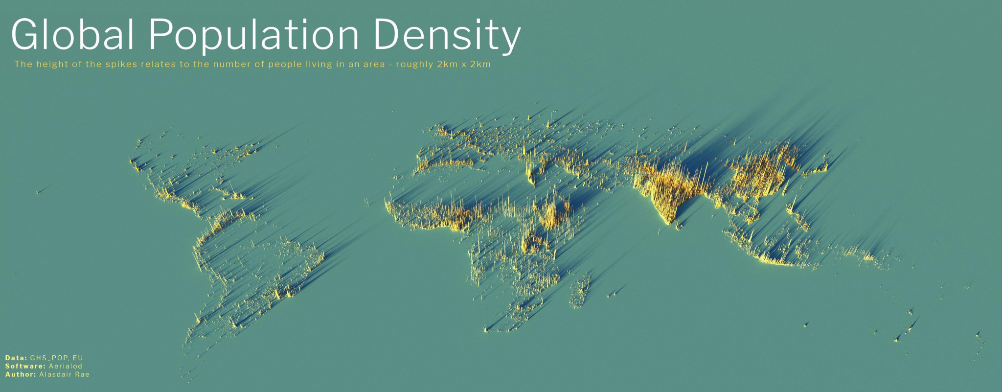 3D Mapping The Global Population Density Vivid Maps