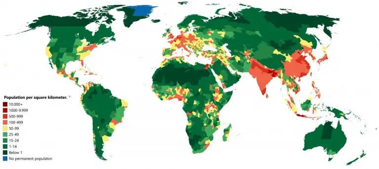 Countries By Population Density Vivid Maps