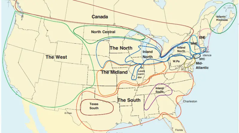 Map of North American Dialects