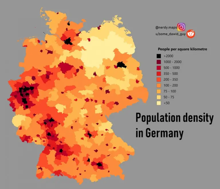 Germany Is Still Divided By East And West Vivid Maps   Germany Population Density 768x660 