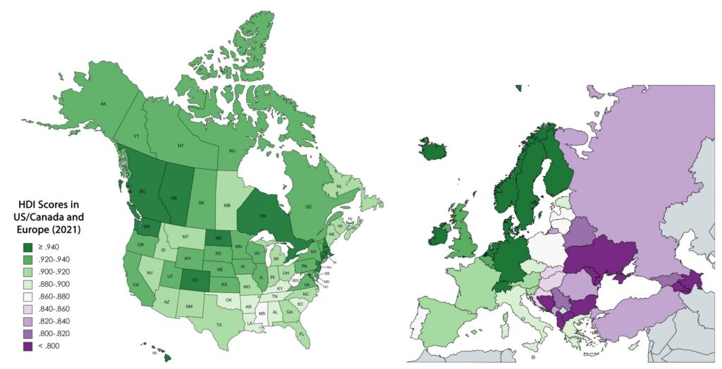 Human Development Index: US vs. Europe