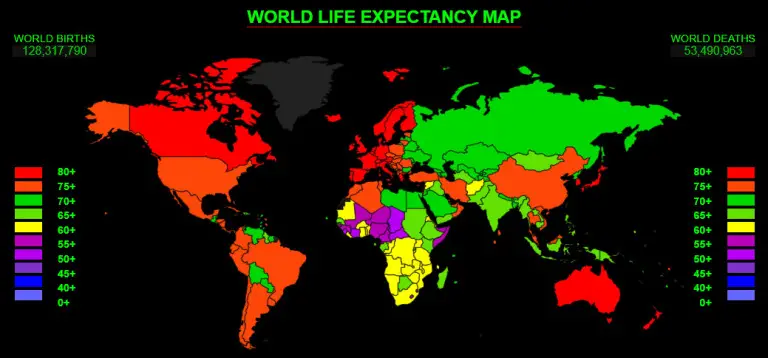 The life expectancy of the world population - Vivid Maps