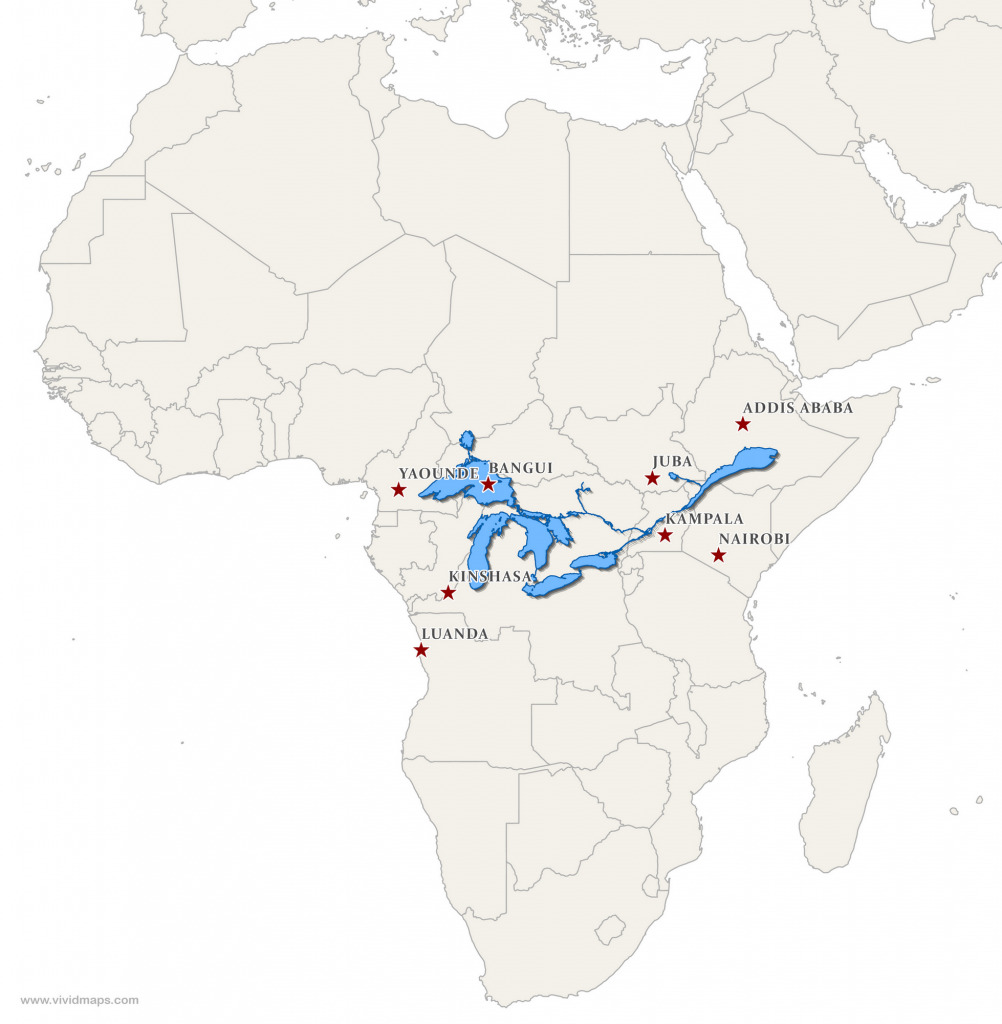 The Great Lakes and Saint Lawrence River superimposed on a map of Africa